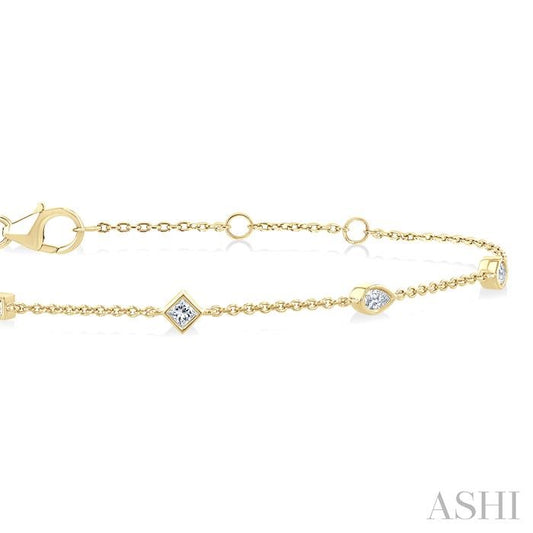 ASHI Bezel Set Diamond Fashion Chain Bracelet 722CUPPFGYG