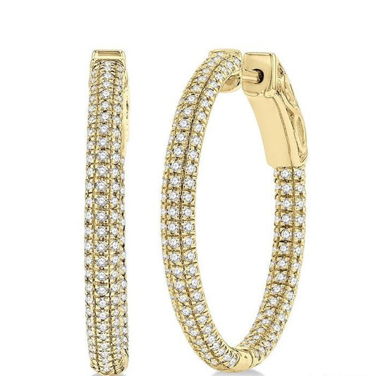 Parkplace Jewelers Pave-Set Inside-Out Diamond Hoop Earrings 627C1PPFHERYG