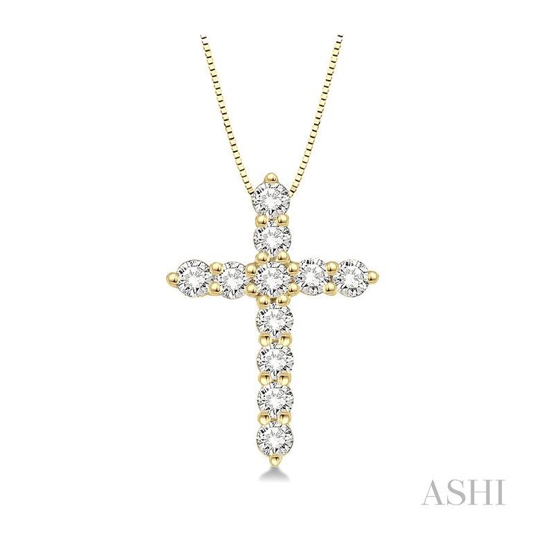 ASHI Cross Diamond Pendant 96456PPFGPDYG