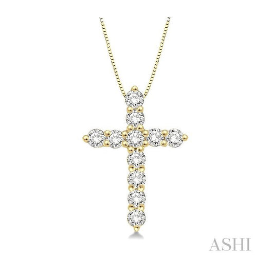 ASHI Cross Diamond Pendant 96456PPFGPDYG