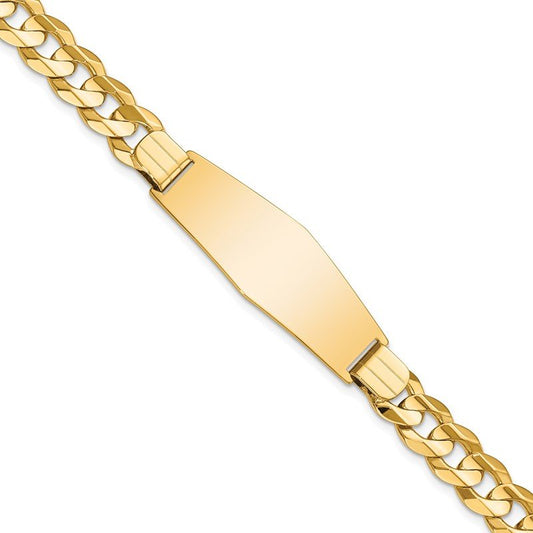 Quality Gold 14k Curb Soft Diamond Shape ID Bracelet CUR220IDC-8