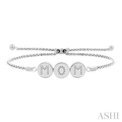 ASHI Block 'MOM' Diamond Disc Lariat Bracelet 729F0PPTSWG