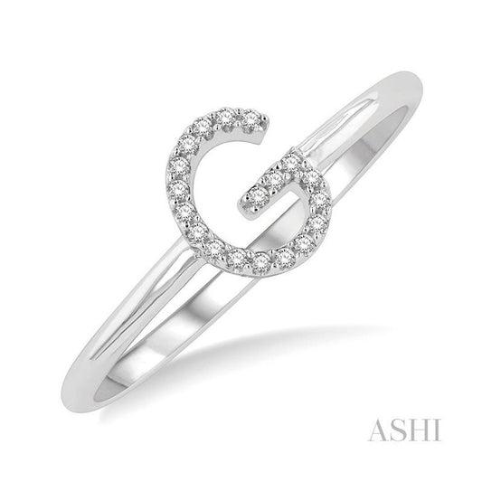 ASHI Block 'G' Initial Diamond Ring 365D9PPTSWG-G