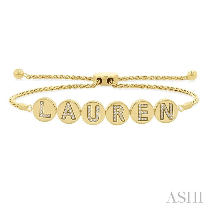 ASHI Block 'LAUREN' Diamond Disc Lariat Bracelet 730F0PPTSYG