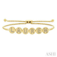 ASHI Block 'LAUREN' Diamond Disc Lariat Bracelet 730F0PPTSYG