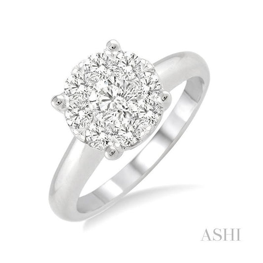 ASHI Round Shape Lovebright Essential Diamond Ring 36901PPFGWG