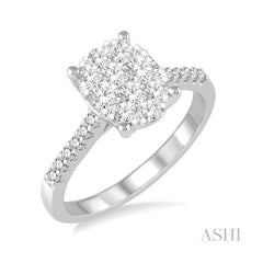 ASHI Oval Shape Lovebright Diamond Engagement Ring 149C2PPFGWG
