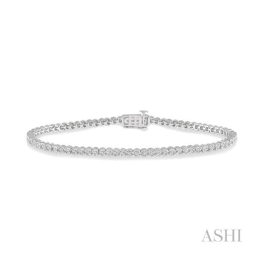 ASHI Illusion Diamond Tennis Bracelet 7003QPPTSWG
