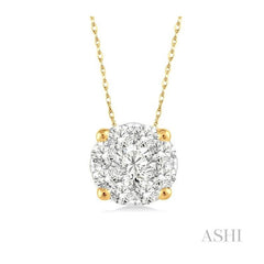 ASHI Round Shape Lovebright Essential Diamond Solitaire Pendant 91758PPFHPDYG