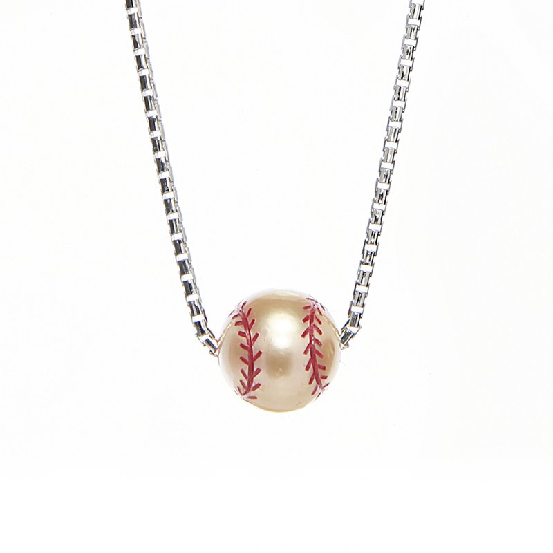 Ocean City Collection Sterling silver softball pearl necklace PT-09G