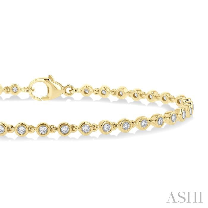 ASHI Bezel Set Diamond Tennis Bracelet 74571PPFGYG