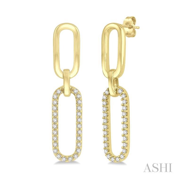 ASHI Paper Clip Diamond Fashion Earrings 664E8PPFHERYG
