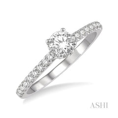 ASHI Round Shape Semi-Mount Diamond Engagement Ring 259J6PPFHWG-SM