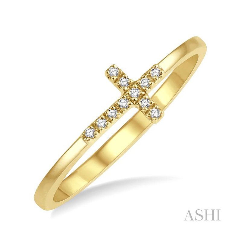 ASHI Sideway Cross Diamond Ring 328A9PPTSYG