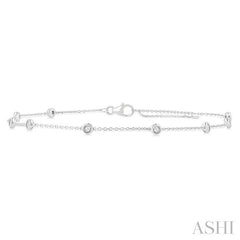 ASHI Bezel Set Diamond Station Chain Anklet 750A8PPTGAKWG