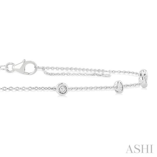 ASHI Bezel Set Diamond Station Chain Anklet 750A8PPTGAKWG
