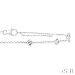 ASHI Bezel Set Diamond Station Chain Anklet 750A8PPTGAKWG