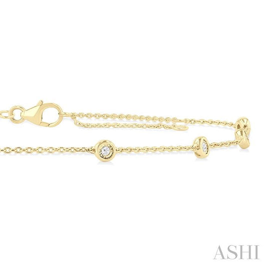 ASHI Bezel Set Diamond Station Chain Anklet 750A8PPTGAKYG