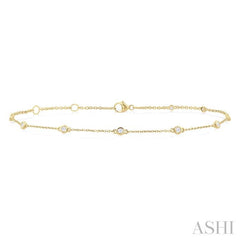 ASHI Bezel Set Diamond Station Chain Anklet 750AQPPTGAKYG