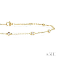 ASHI Bezel Set Diamond Station Chain Anklet 750AQPPTGAKYG
