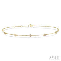 ASHI Clover Diamond Station Chain Bracelet 751A0PPTGYG