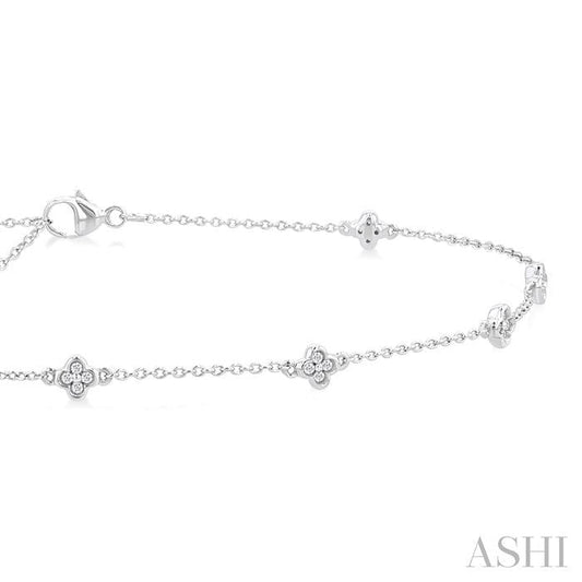 ASHI Clover Diamond Station Chain Anklet 751A0PPTSAKWG