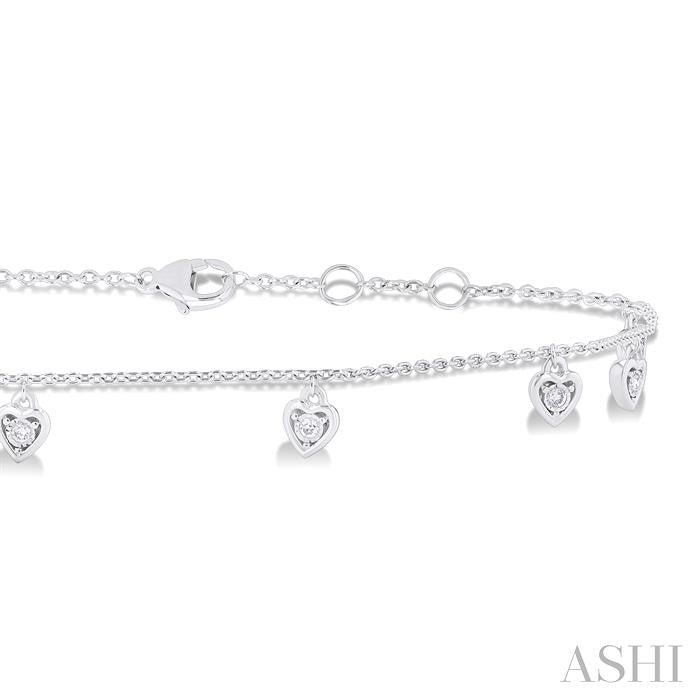 ASHI Heart Shape Station Chain Anklet 754A8PPTGAKWG