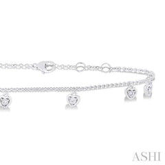 ASHI Heart Shape Station Chain Anklet 754A8PPTGAKWG