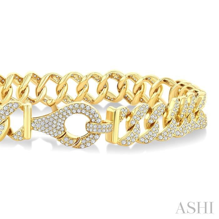 ASHI Curb & Cuban Diamond Fashion Bracelet 75953PPFGYG