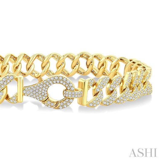 ASHI Curb & Cuban Diamond Fashion Bracelet 75953PPFGYG