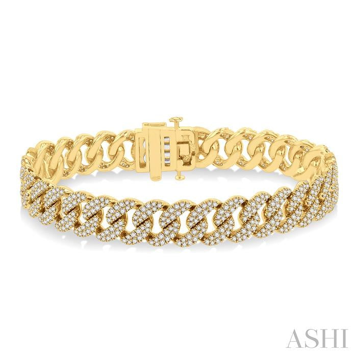 ASHI Cuban Diamond Fashion Bracelet 75954PPFGYG