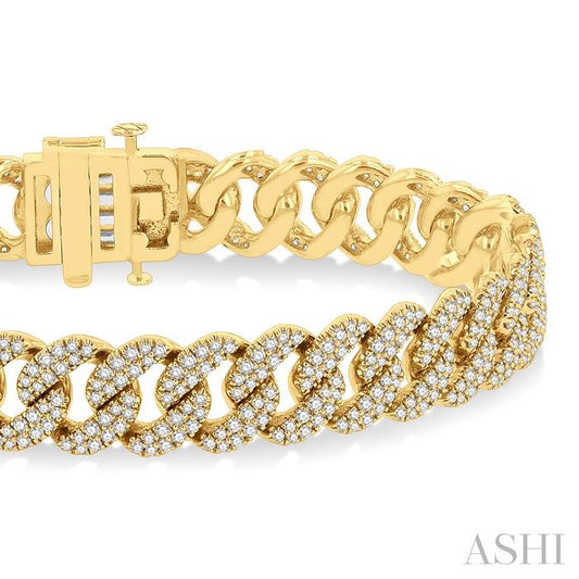 ASHI Cuban Diamond Fashion Bracelet 75954PPFGYG