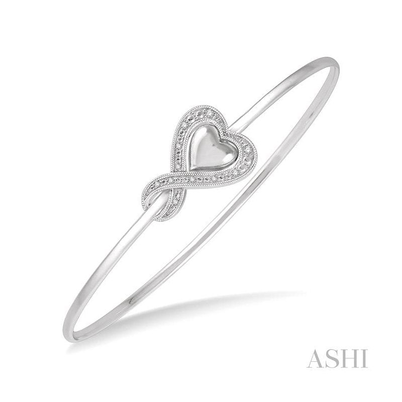 ASHI Silver Heart Shape Diamond Flexi Fashion Bangle 85819PPSSSLBG