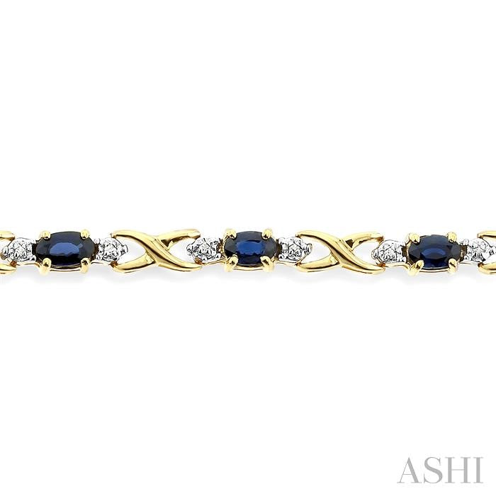 ASHI Oval Shape Gemstone & Diamond Bracelet 76000PPTSSP