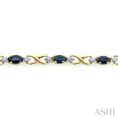 ASHI Oval Shape Gemstone & Diamond Bracelet 76000PPTSSP