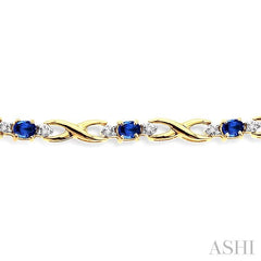 ASHI Oval Shape Gemstone & Diamond Bracelet 76040PPTSSP