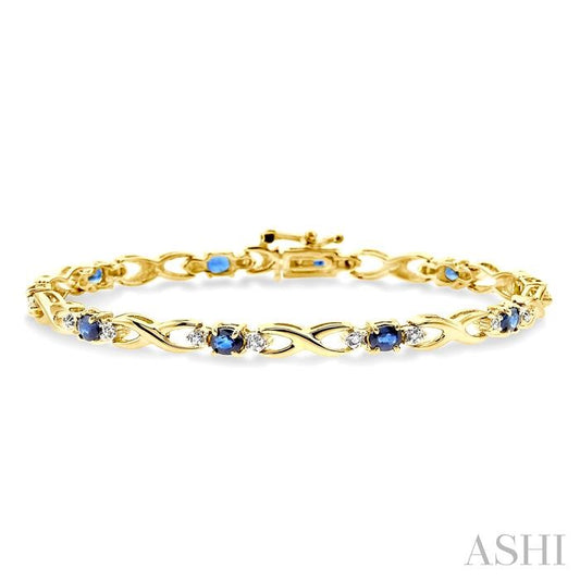 ASHI Oval Shape Gemstone & Diamond Bracelet 76040PPTSSP