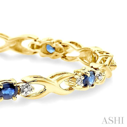 ASHI Oval Shape Gemstone & Diamond Bracelet 76040PPTSSP