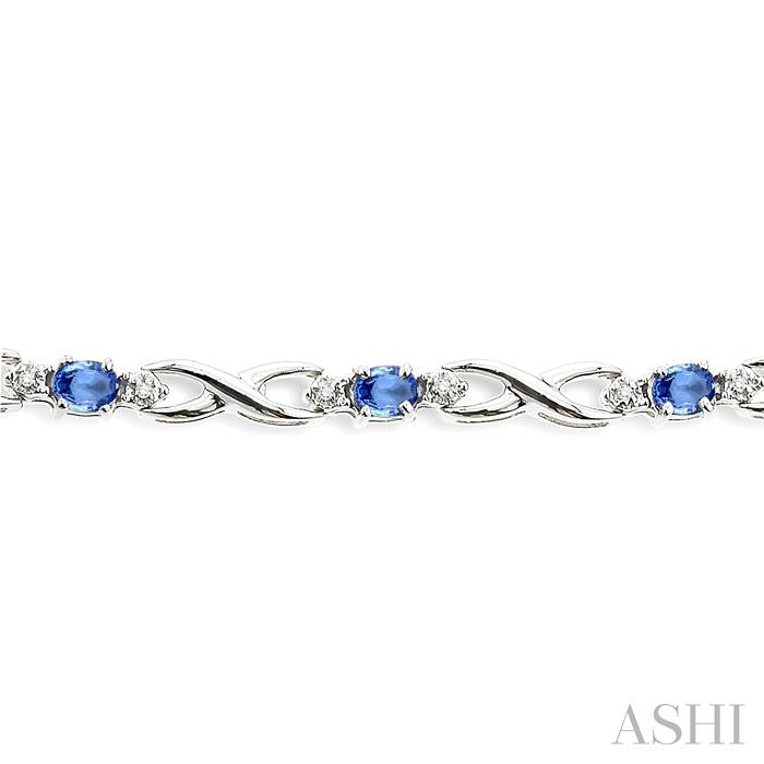 ASHI Oval Shape Gemstone & Diamond Bracelet 76040PPTSTZW