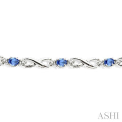 ASHI Oval Shape Gemstone & Diamond Bracelet 76040PPTSTZW