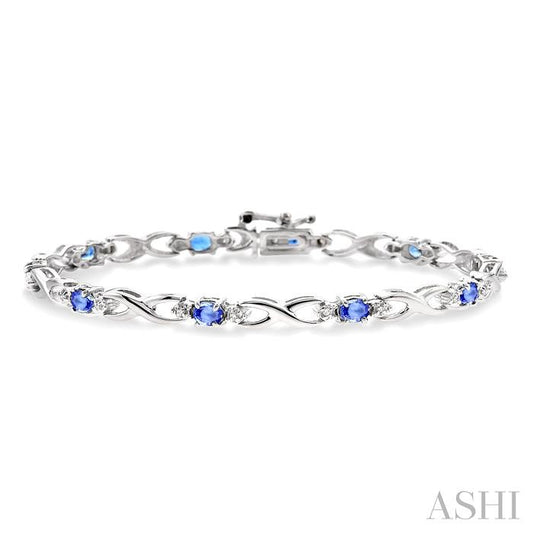 ASHI Oval Shape Gemstone & Diamond Bracelet 76040PPTSTZW