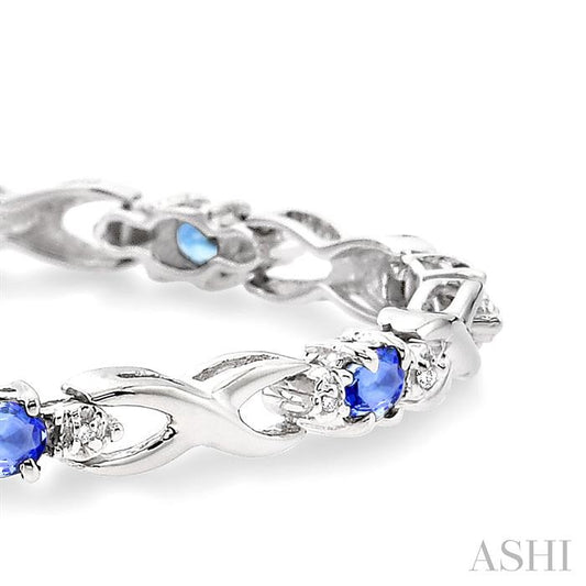 ASHI Oval Shape Gemstone & Diamond Bracelet 76040PPTSTZW