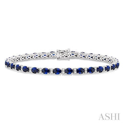 ASHI Oval Shape Gemstone & Diamond Bracelet 7618HPPFGSPWG