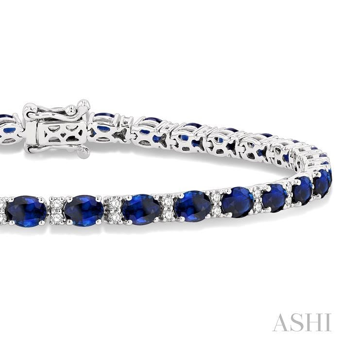ASHI Oval Shape Gemstone & Diamond Bracelet 7618HPPFGSPWG