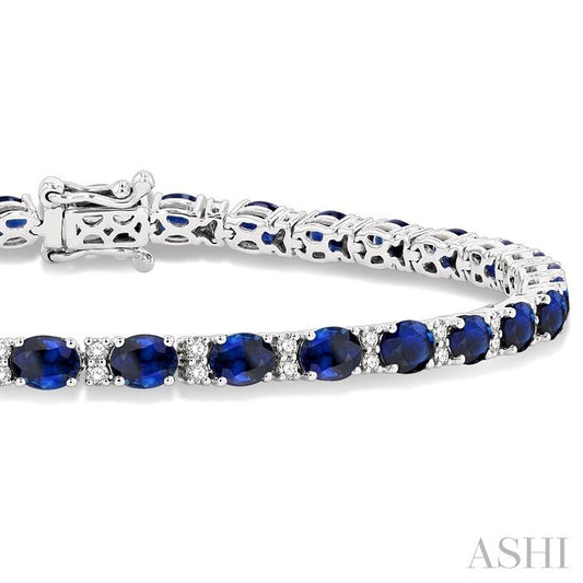 ASHI Oval Shape Gemstone & Diamond Bracelet 7618HPPFGSPWG