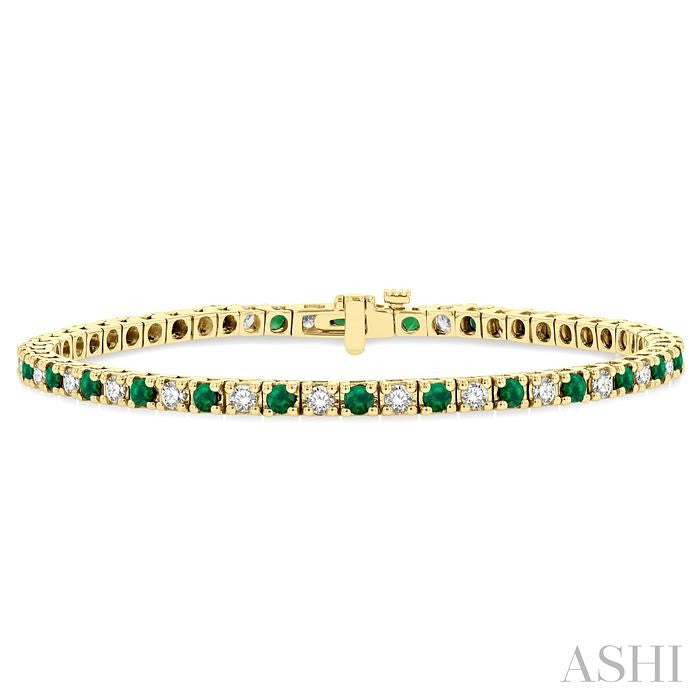 ASHI Alternate Gemstone & Diamond Tennis Bracelet 76191PPFGEMYG-1.50