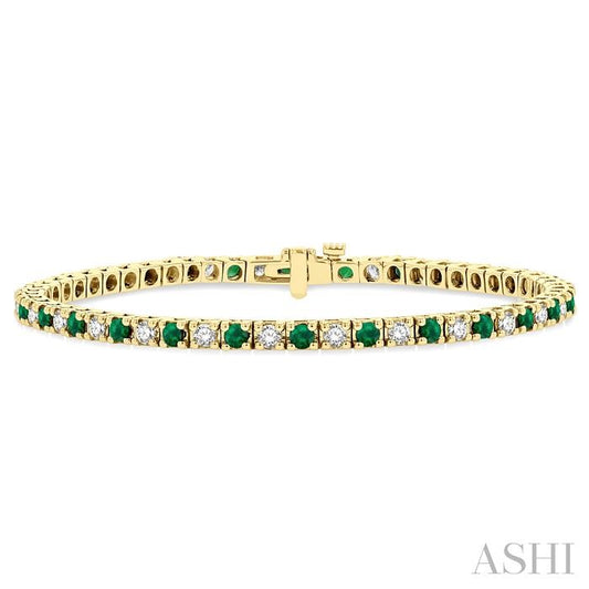 ASHI Alternate Gemstone & Diamond Tennis Bracelet 76191PPFGEMYG-1.50