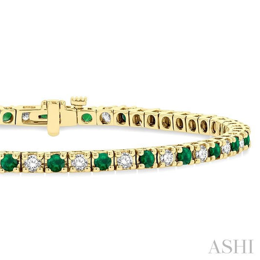 ASHI Alternate Gemstone & Diamond Tennis Bracelet 76191PPFGEMYG-1.50