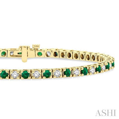 ASHI Alternate Gemstone & Diamond Tennis Bracelet 76191PPFGEMYG-1.50