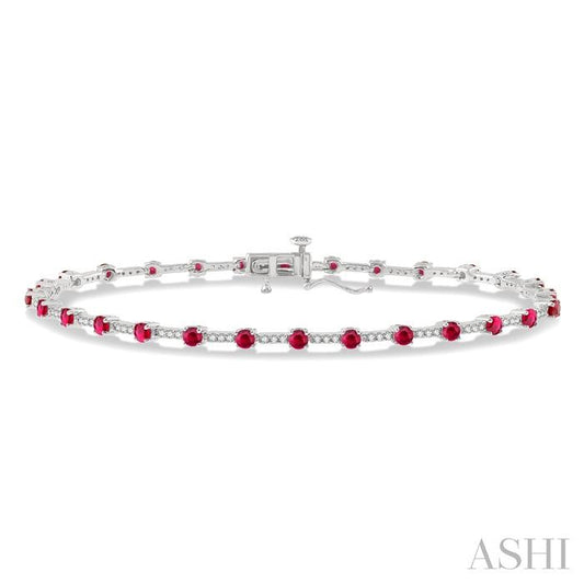ASHI Gemstone & Diamond Bracelet 7623HPPTSRBWG